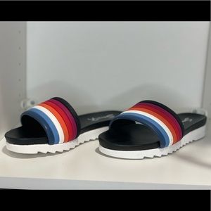 Seven7 Rainbow Slide Sandals • Worn Once In House • Size 9 • Like New